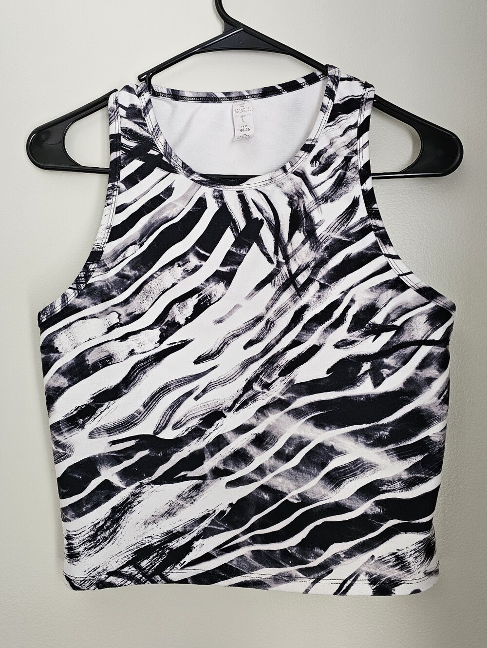 Balance Collection Black and White Zebra-Style Crop Tank